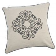 Augustine Small Square Embellished Cotton Cushion 